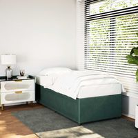 vidaxl estructura de cama sin colchon terciopelo verde oscuro 90x190cm