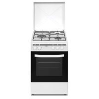 vitrokitchen cb5535bne cocina a gas natural 3 fuegos con horno electrico blanca