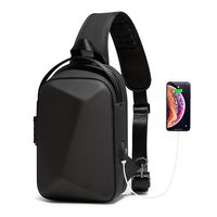 bolso de pecho casual para hombres con carga usb gran capacidad bolso de hombro para la oficina bolso de pecho para tabletas con material de carcasa dura