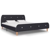 vidaxl estructura de cama sin colchon tela gris oscuro 160x200 cm