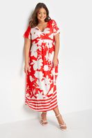 yours vestido largo blanco y rojo de flores mujer curvy y tallas grandes yours