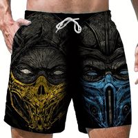 pantalones cortos estampados de monstruos para hombres con bolsillos pantalones cortos casuales y transpirables con cordon para exteriores