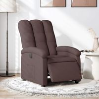 vidaxl sillon reclinable electrico tela marron oscuro