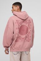 sudadera oversize limited edition destenida con capucha y estampado en relieve azul