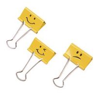 rapesco emoji foldback clip 32mm yellow 20 pack