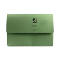 q-connect document wallet foolscap green pack of 50 ref kf23012