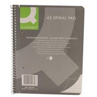 q-connect ruled margin spiral soft cover notebook 160pp pk5- kf10039