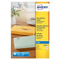 avery clear address labels 21sheet 635x381mm j8560-25 525 labels