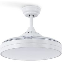 create wind clear ventilador de techo led con aspas retractiles 40w blanco