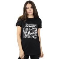 dc comics camiseta manga larga justice league para mujer