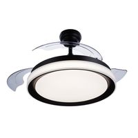 philips lighting bliss ventilador de techo con luz led y mando 106cm negro