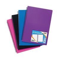 sundry a4 wiro polypropylene notebook 5 pack 301471