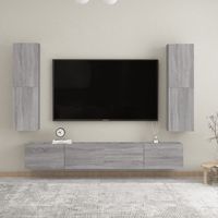 vidaxl muebles para tv de pared 2 uds gris sonoma 305x30x110 cm