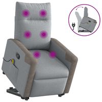 vidaxl sillon de masaje reclinable de pie de tela gris claro