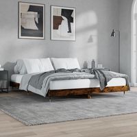 vidaxl estructura de cama sin colchon madera roble ahumado 120x200 cm