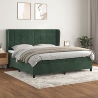 vidaxl cama box spring con colchon terciopelo verde oscuro 200x200 cm