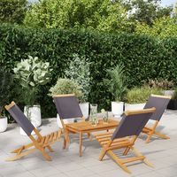 vidaxl sillas de jardin plegables 4 uds madera maciza y tela antracita