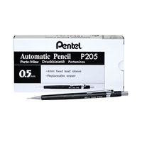 pentel p200 automatic pencil fine 05mm black barrel pack of 12 p205