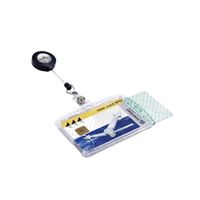 durable pass holder acrylic with name badge and reel