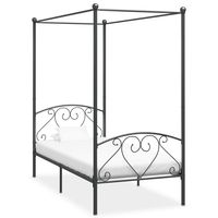 vidaxl estructura cama con dosel sin colchon metal gris 90x200 cm