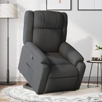 vidaxl sillon reclinable elevable de tela gris oscuro