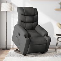 vidaxl sillon reclinable elevable de tela gris oscuro