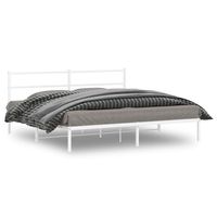 vidaxl estructura cama sin colchon con cabecero metal blanco 200x200cm