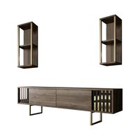 mueble de television efecto madera nogal negro 180x30  cm