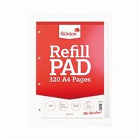 silvine refill pad 320 pages ruled margin punched 4 holes a4 pack 3