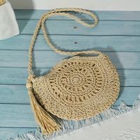 bolso de hombro de playa de verano tejido de paja bolso de mano casual y monedero para viajar de mujer