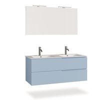 mueble de bano de 5 piezas con doble banera en mdf azul tiffany