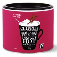 clipper fairtrade seriously velvety instant hot chocolate - 1kg