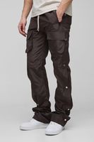 pantalon tall cargo ajustado de campana con cintura elastica brown