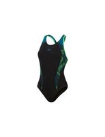 banador de natacion speedo placement laneback mujer negroteal