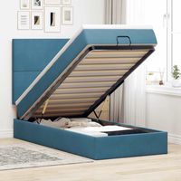 vidaxl estructura cama otomana colchones terciopelo azul oscuro