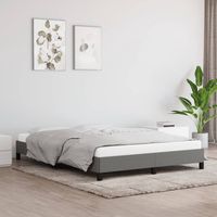 vidaxl estructura de cama sin colchon tela gris oscuro 140x200 cm