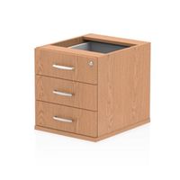 impulse fixed pedestal 3 drawer oak - i001643