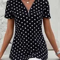 blusa de manga corta con estampado de lunares elegante top para primavera y verano ropa de mujer