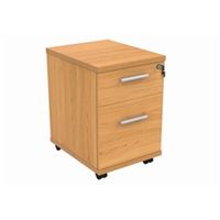 mobile under desk office storage unit 2 drawers norwegian beech