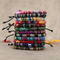 conjunto de 12 pulseras tejidas de lino de colores bohemios para hombres y mujeres