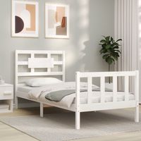 vidaxl estructura de cama sin colchon madera de pino blanca 90x200 cm