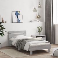 vidaxl cama con cabecero madera de ingenieria gris sonoma 100x200 cm