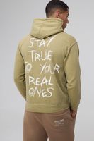 sudadera con capucha y estampado grafico stay true verde