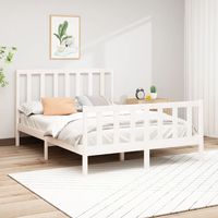 vidaxl estructura de cama sin colchon madera de pino blanca 140x190 cm