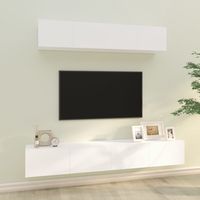 vidaxl set de muebles para tv 4 piezas madera contrachapada blanco