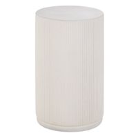 mesa auxiliar con forma de columna blanca