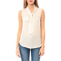 vero moda blusa heston sl bow top 10099278 ecru para mujer