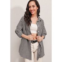 mt clothes camisa camisa a cuadros oversize para mujer