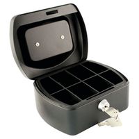 q-connect cash box 6 inch black ref kf02601