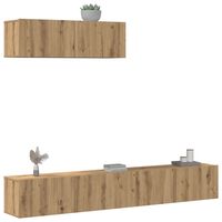 vidaxl mueble para tv de pared madera contrachapada artesanal 3 piezas